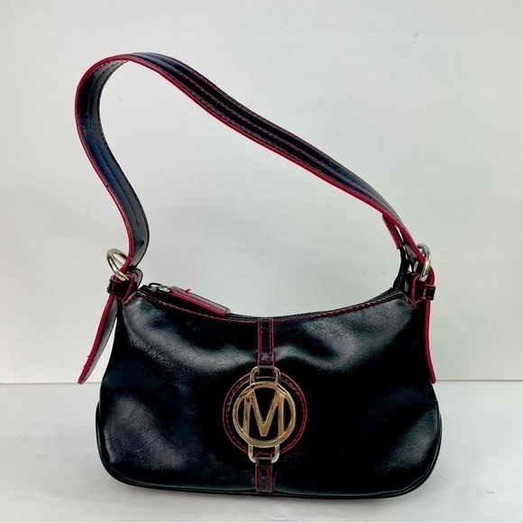 Vintage Handbags - Nine West Black M Initial‎ Monogram Y2K Shoulder Bag